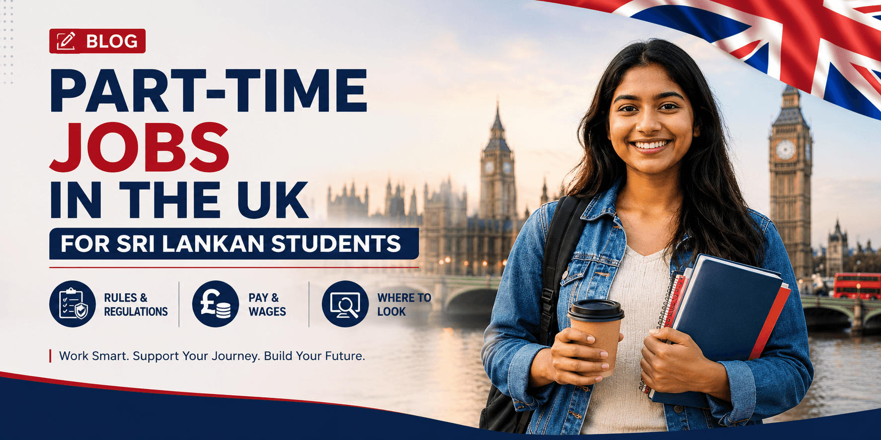 Part-time jobs in the UK for Sri Lankan students – rules, pay, wages, and where to find jobs.